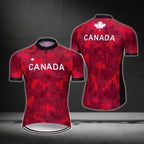Red Maple Leaf Canada Cycling Short Sleeve Jersey For Men, Canada Cycling Jerseys CG0453