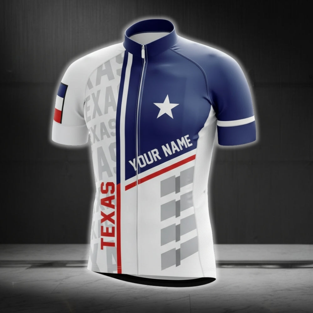 Custom Texas Flag Cycling Jersey Short Sleeve Mens, Custom Texas State Cycling Jerseys CG0229