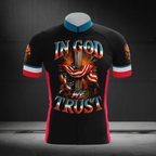 In God We Trust American Flag Cross Cycling Short Sleeve Jersey For Men, Patriotic God Cycling Jerseys CG0688