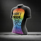 Ride With Pride Women's Rainbow Cycling Jersey Short Sleeve, Pride LGBT Cycling Jerseys For Women CG0067
