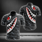 Shark Black Cycling Shoet Sleeve Jersey For Men, Shark Cycling Jersey CG0843