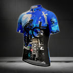 Blue Graffiti Cycling Short Sleeve Jersey Mens, Graffiti Cycling Jerseys CE0036