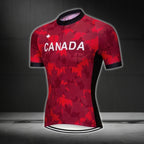 Red Maple Leaf Canada Cycling Short Sleeve Jersey For Men, Canada Cycling Jerseys CG0453