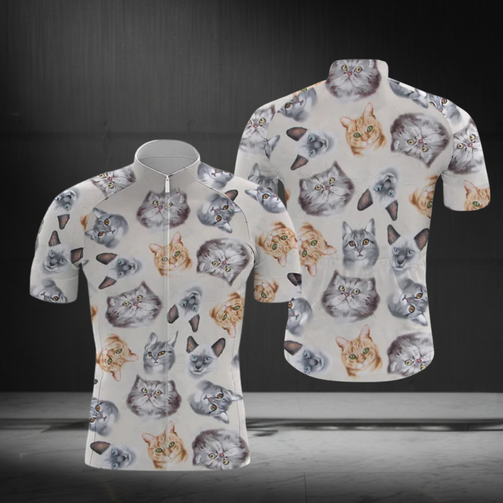 Men's Cat Short Sleeve Cycling Jersey, Cat Lovers Cycling Jerseys CG0689
