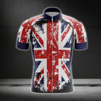 Grunge England Flag Cycling Short Sleeve Jersey Mens, England Patriotic Cycling Jerseys CG0454