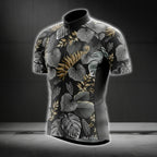 Black And Grey Tropical Cycling Jersey Short Sleeve For Men, Tropical Cycling Jerseys CG0230