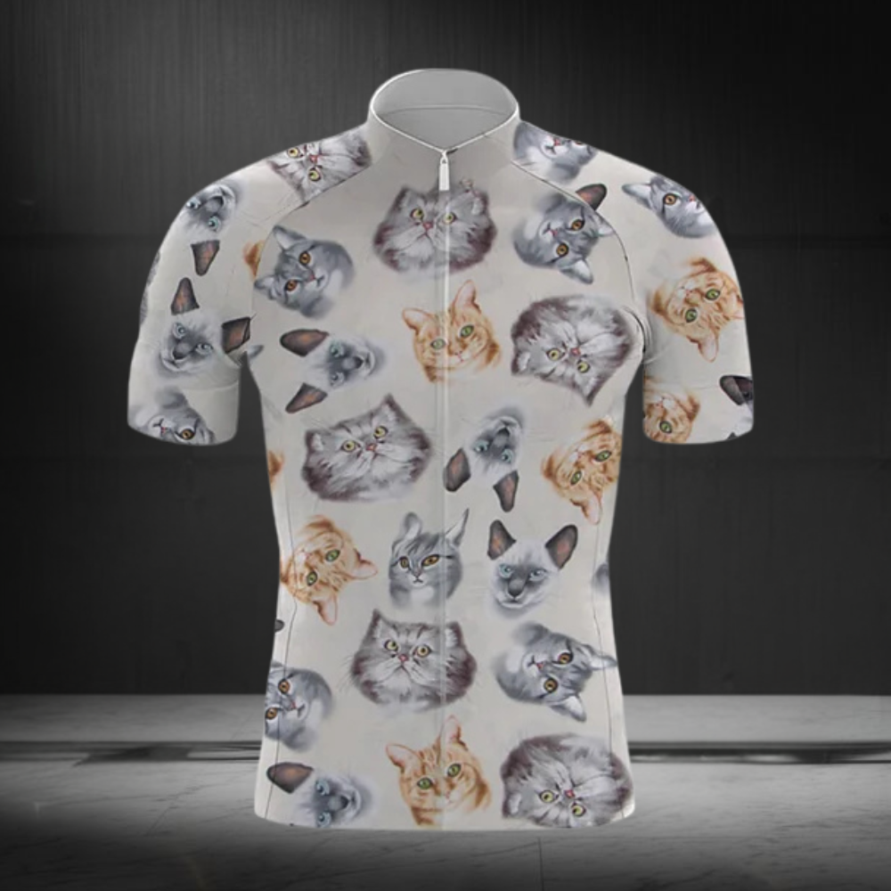 Men's Cat Short Sleeve Cycling Jersey, Cat Lovers Cycling Jerseys CG0689