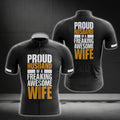 Proud Husband Of A Freaking Awesome Wife Short Sleeve Cycling Jersey For Husband, Funny Husband Cycling Jerseys CG0231