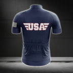 American Flag Skull Cycling Short Sleeve Jersey For Men, Skull Patriotic Cycling Jerseys CG0579