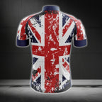 Grunge England Flag Cycling Short Sleeve Jersey Mens, England Patriotic Cycling Jerseys CG0454