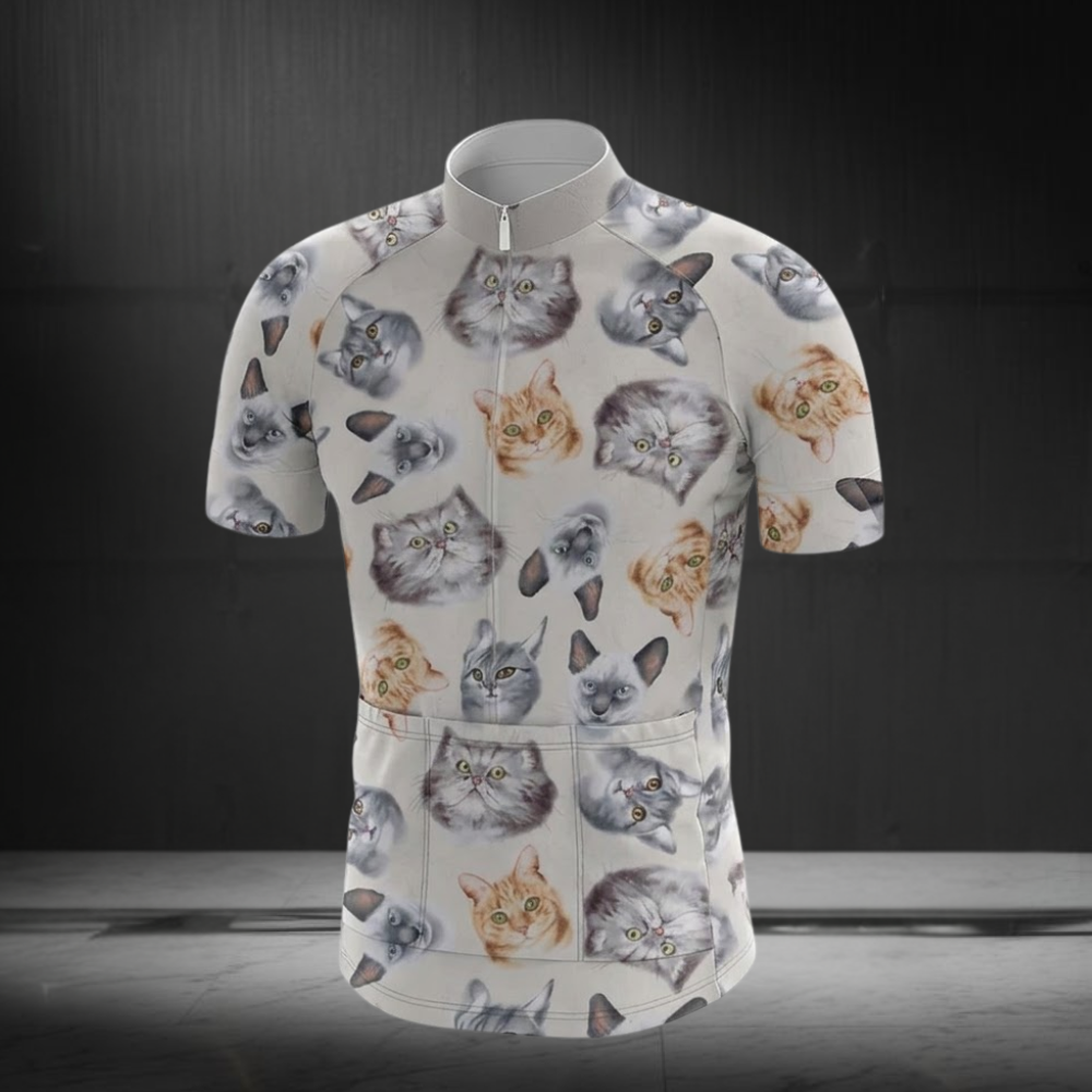 Men's Cat Short Sleeve Cycling Jersey, Cat Lovers Cycling Jerseys CG0689