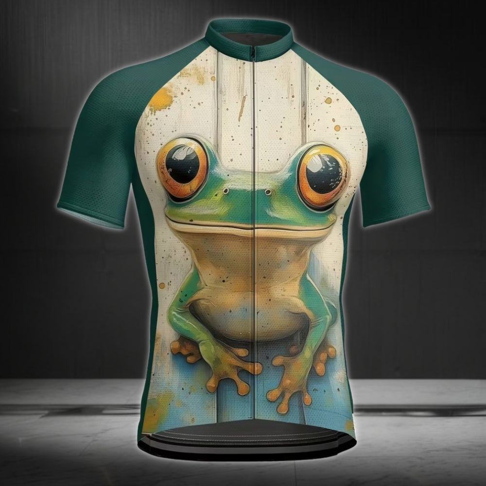 Green Frog Cycling Short Sleeve Jersey Mens, Frog Cycling Jerseys For Mens CE0039