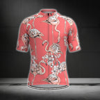 Pink Flamingo Cycling Short Sleeve Jersey For Men, Flamingo Cycling Jerseys CG0357