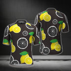 Lemon Black And Yellow Men Cycling Short Sleeve Jersey, Lemon Cycling Jersey CG0370