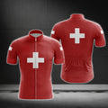 Switzerland Flag Cycling Short Sleeve Jersey For Men, Switzerland Cycling Jerseys CG0620