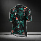 Tropical Sailboat Cycling Short Sleeve Jersey For Men, Sailboat Cycling Jerseys CG0358