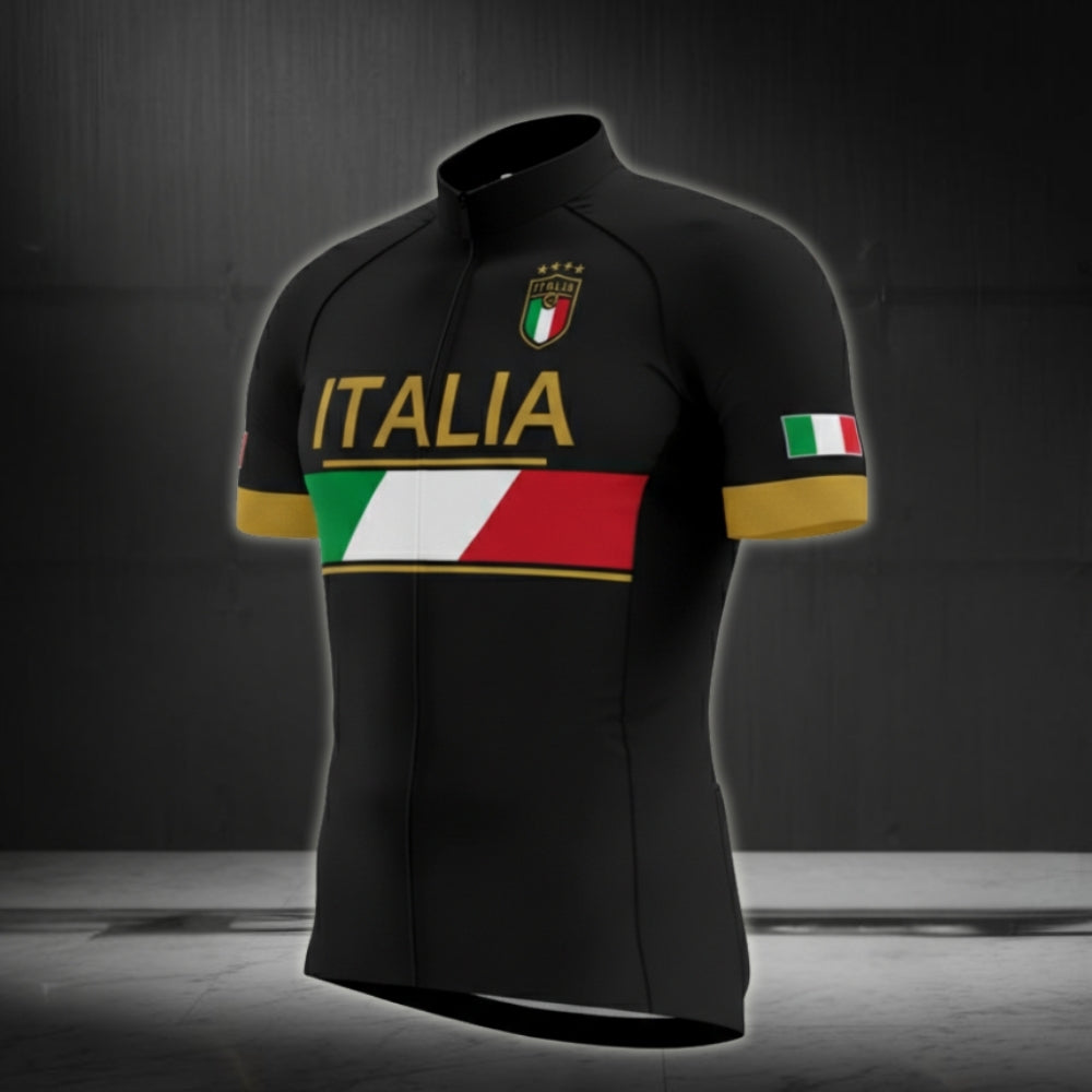 Italia Flag Men's Cycling Short Sleeve Jersey, Patriotic Italy Cycling Jersey CZ0025