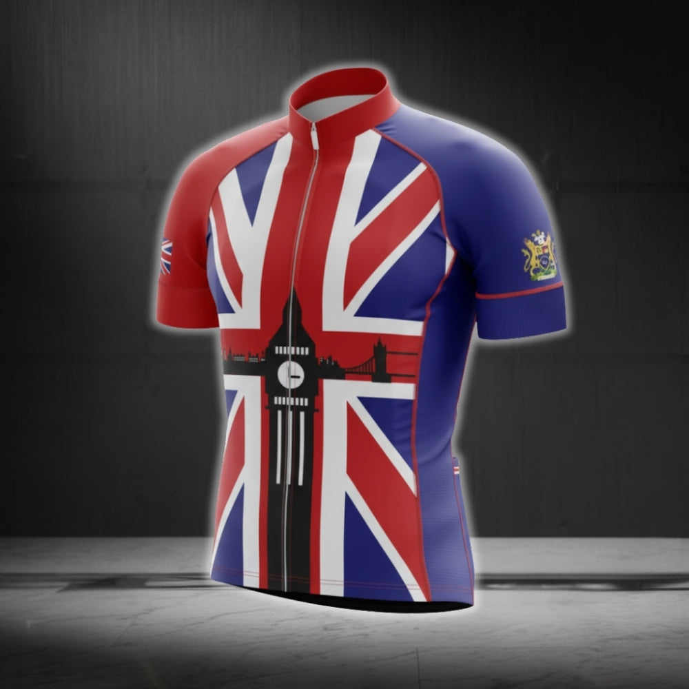 United Kingdom Flag Cycling Short Sleeve Jersey For Men, United Kingdom Cycling Jerseys CG0608
