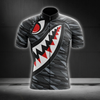 Shark Black Cycling Shoet Sleeve Jersey For Men, Shark Cycling Jersey CG0843