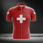 Switzerland Flag Cycling Short Sleeve Jersey For Men, Switzerland Cycling Jerseys CG0620