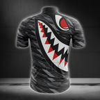 Shark Black Cycling Shoet Sleeve Jersey For Men, Shark Cycling Jersey CG0843