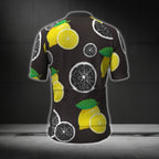 Lemon Black And Yellow Men Cycling Short Sleeve Jersey, Lemon Cycling Jersey CG0370