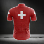 Switzerland Flag Cycling Short Sleeve Jersey For Men, Switzerland Cycling Jerseys CG0620