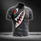 Shark Black Cycling Shoet Sleeve Jersey For Men, Shark Cycling Jersey CG0843