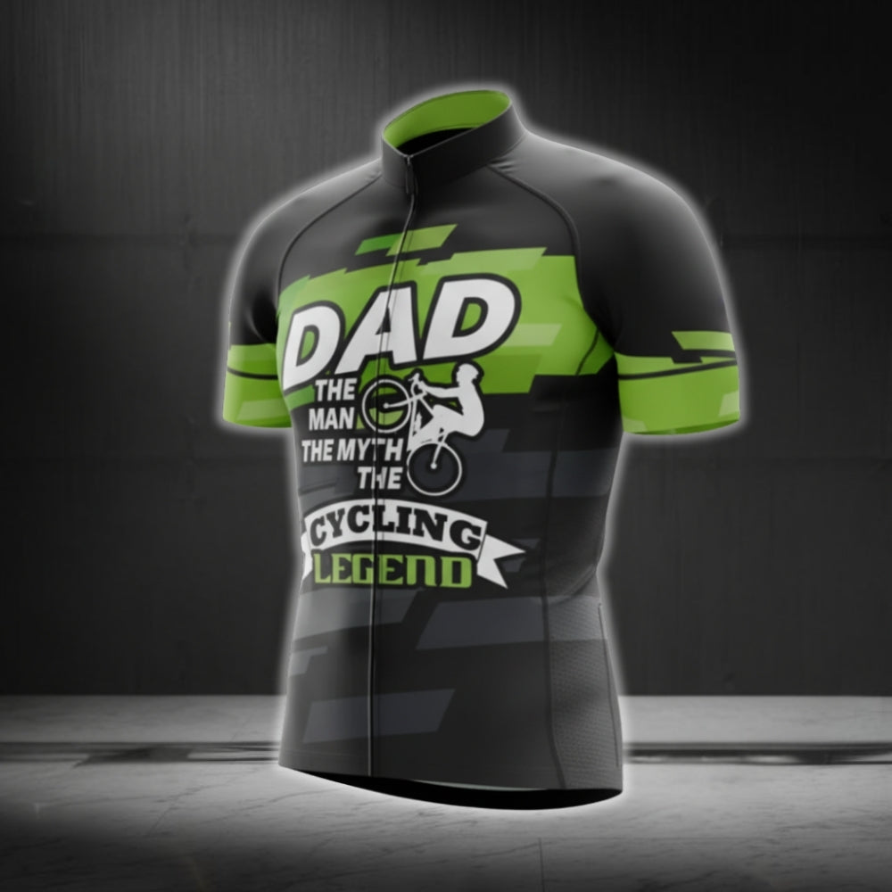 Dad The Man The Myth The Cycling Legend Men's Short Sleeve Cycling Jersey, Dad Cycling Jerseys CG0468