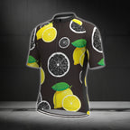Lemon Black And Yellow Men Cycling Short Sleeve Jersey, Lemon Cycling Jersey CG0370