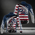 Custom USA Flag MTB Cycle Long Sleeve Jersey For Mens, Custom Patriotic Cycling MTB Jerseys For Team CZ0115