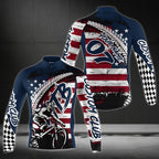 Custom USA Flag MTB Cycle Long Sleeve Jersey For Mens, Custom Patriotic Cycling MTB Jerseys For Team CZ0115