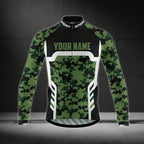 Custom Mens Camo Cycling Long Sleeve Jersey, Custom Cycling Jersey For Men CZ0013