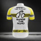 Respect The Cyclist Short Sleeve Men's Cycling Jersey, Yellow And White Cycling Jerseys CG0621