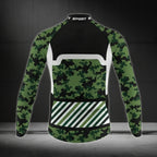 Custom Mens Camo Cycling Long Sleeve Jersey, Custom Cycling Jersey For Men CZ0013