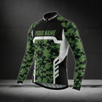 Custom Mens Camo Cycling Long Sleeve Jersey, Custom Cycling Jersey For Men CZ0013