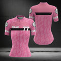 Custom Pink Women's Cycling Short Sleeve Jersey, Custom Team Cycling Jersey For Womens CZ0114