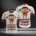 Caffeine Power Activate Men's Short Sleeve Cycling Jersey, Coffee Lover Cycling Jerseys CG0470