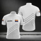 Arizona Flag Men's White Cycling Short Sleeve Jersey, Arizona State Cycling Jerseys CG0132