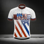 Custom Red White And Blue USA Cycling Short Sleeve Jersey For Men, Custom Patriotic Cycling Jersey CZ0014