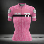 Custom Pink Women's Cycling Short Sleeve Jersey, Custom Team Cycling Jersey For Womens CZ0114