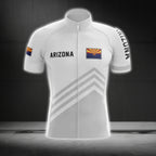 Arizona Flag Men's White Cycling Short Sleeve Jersey, Arizona State Cycling Jerseys CG0132