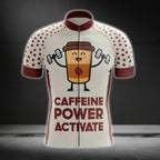 Caffeine Power Activate Men's Short Sleeve Cycling Jersey, Coffee Lover Cycling Jerseys CG0470