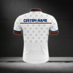 Custom Red White And Blue USA Cycling Short Sleeve Jersey For Men, Custom Patriotic Cycling Jersey CZ0014