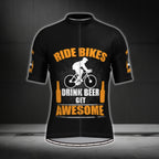 Ride Bikes Drink Beer Get Awesome Men's Short Sleeve Cycling Jerseys, Beer Cycling Jerseys CG0372