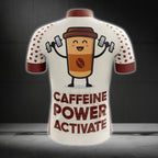 Caffeine Power Activate Men's Short Sleeve Cycling Jersey, Coffee Lover Cycling Jerseys CG0470