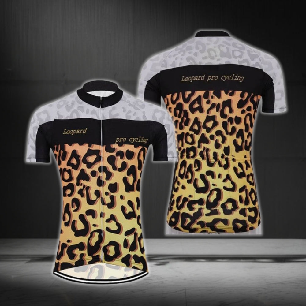 Women's Leopard Cycling Short Sleeve Jersey, Leopard Cycling Jerseys For Ladies CG0457