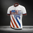Custom Red White And Blue USA Cycling Short Sleeve Jersey For Men, Custom Patriotic Cycling Jersey CZ0014