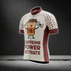 Caffeine Power Activate Men's Short Sleeve Cycling Jersey, Coffee Lover Cycling Jerseys CG0470