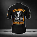 Ride Bikes Drink Beer Get Awesome Men's Short Sleeve Cycling Jerseys, Beer Cycling Jerseys CG0372